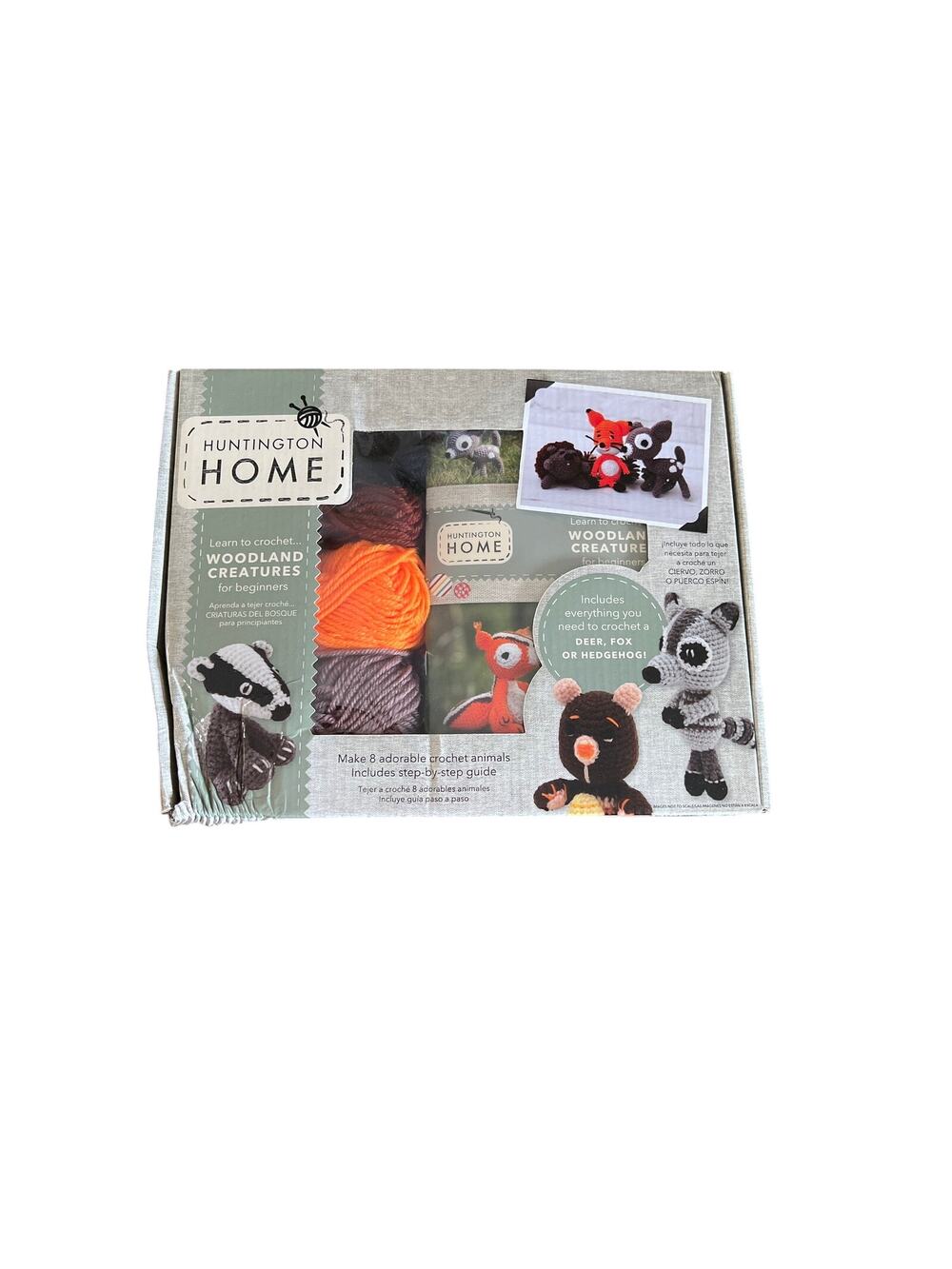 Huntington Home Woodland Creatures Crochet Kit for Beginners Craft Kit Yarn